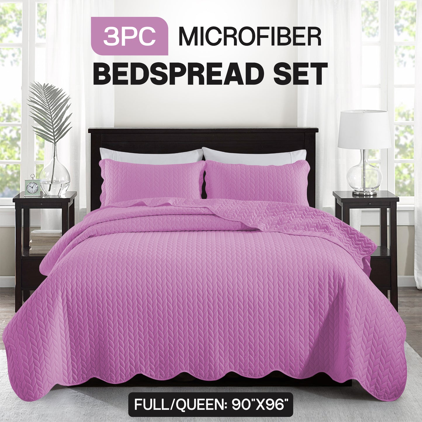 3pcs Bedspread Set Bedspreads with free Pillow Shams - Leaf Pattern Soft & Breathable Bedspread Lightweight Microfiber Bedspread - Modern Style Floral Pattern Coverlet For All Seasons - Christmas Gifts For Family And Friends (1 Bedspread, 1 Or 2 Pillow Sh