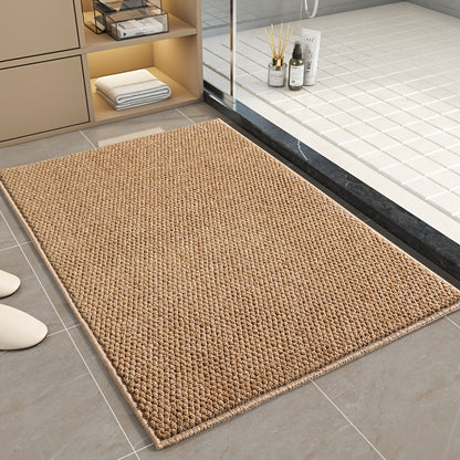 Bathroom Mat Made of Imitation Sisal, Suitable for Entryways, Designed to Resist Cat Scratches, Capable of Absorbing Water And Removing Mud And Sand, Features Anti-Slip Properties And Is Easy to Clean, Ideal for Use in Bathrooms, Doorways
