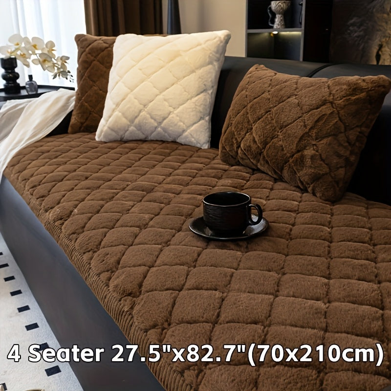 One Thickened Faux Rabbit Sofa Cover Or One Cushion Cover. Pet-Friendly, Machine Washable, Non-Slip, And Warm. Suitable for Bedrooms, Offices, Living Rooms, And Other Home Décor. Can Also Be Used As a Sofa Cushion