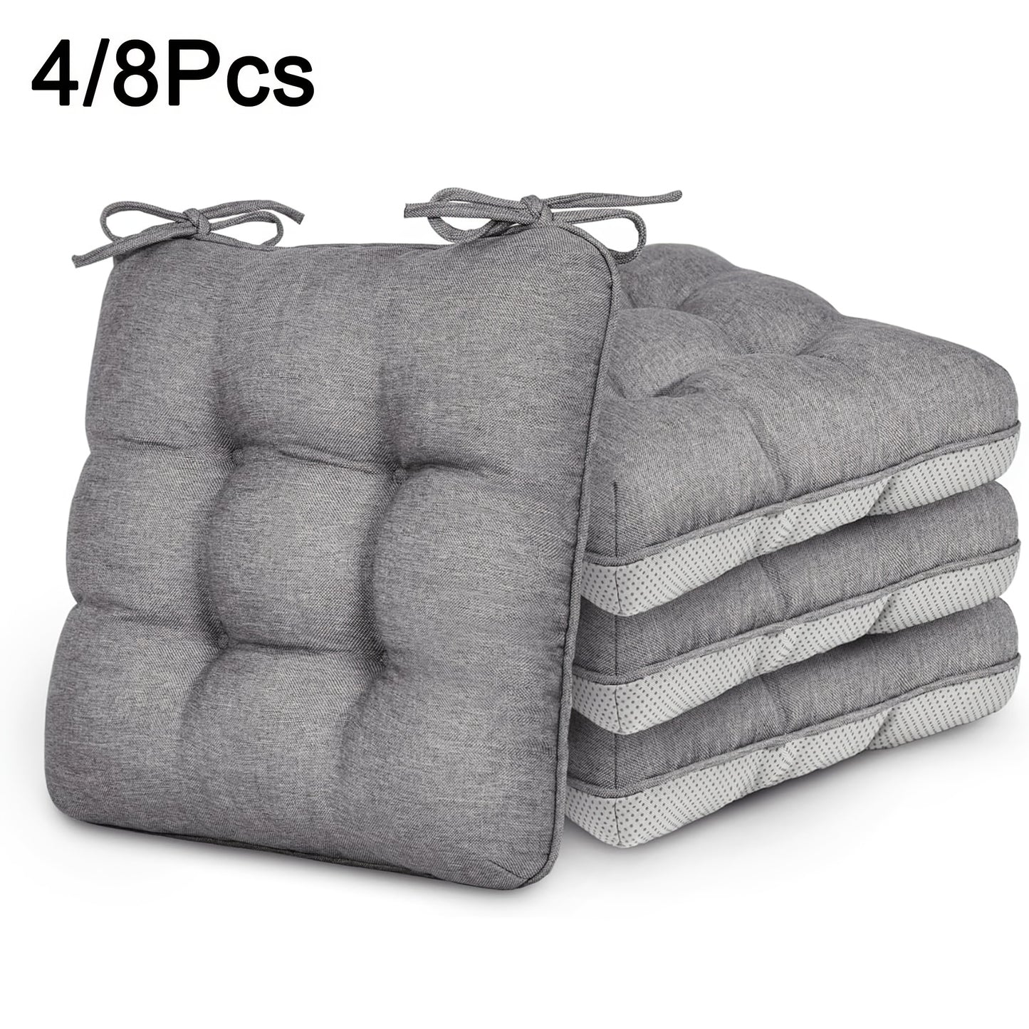 New Year 4/8pcs Memory Foam Chair Cushions, M L Size Available, Outdoor/Indoor Chair Pads for Dining Chairs 4/8 Pack, Seat Cushions for Kitchen, Dining Room, Office, Patio Chair