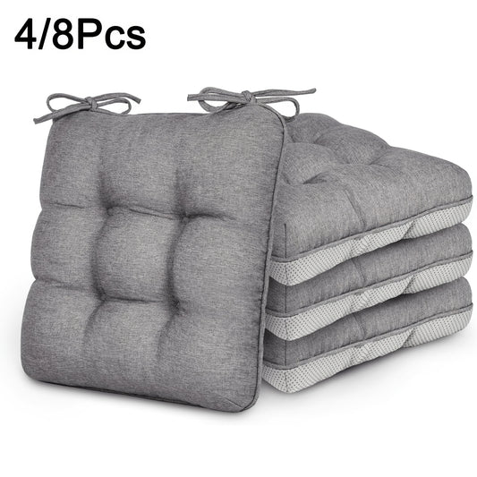 Memory Foam Chair Cushions 4/8 Pack, Non-Slip Seat Pads for Dining Chairs, Kitchen, Office & Patio – Indoor Outdoor Chair Pads M/L Size