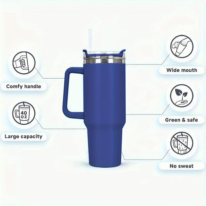 1pc 40 Oz Large Capacity Stainless Steel Water Cup - Leak Proof Insulation, Cold Insulation Cup with Lid And Straw Suitable for Outdoor Activities - A Great Choice for Men And Women'S Holiday Gifts