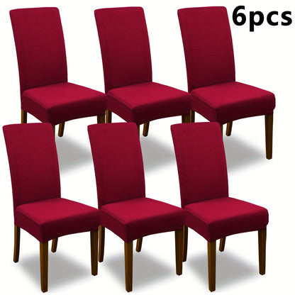 4pcs Set/6pcs Set Milk Elastic Home Kitchen Dining Chair Slipcover, Chair Cover, Furniture Protector For Wedding Office Living Room, Valentine'S Day Gift, Valentine'S Day Decorations