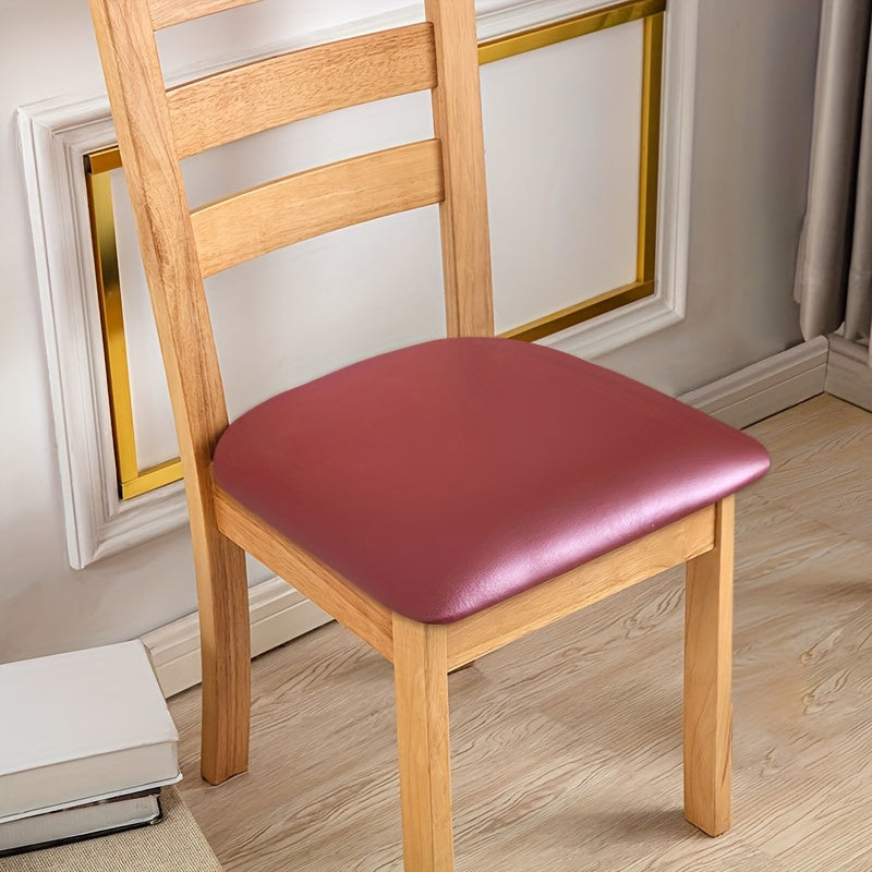 4/6pcs 100% Waterproof PU Dining Chair Slipcovers - Removable Upholstered Chair Cushion Cover For Dining Room, Kitchen, Hotel, And Home Decor