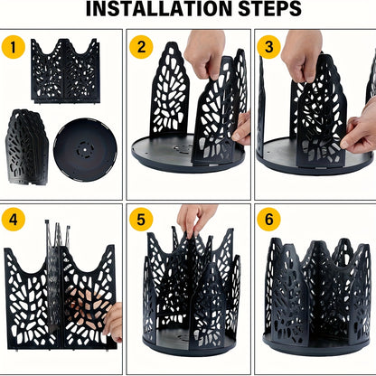Rotating Paper Cup Holder with 4 Compartments, Disposable Coffee Cup Dispenser, Storage Box, Detachable Plastic Cup And Lid Organizer, Suitable for Countertops, Kitchens, Coffee Stations, And Bathrooms