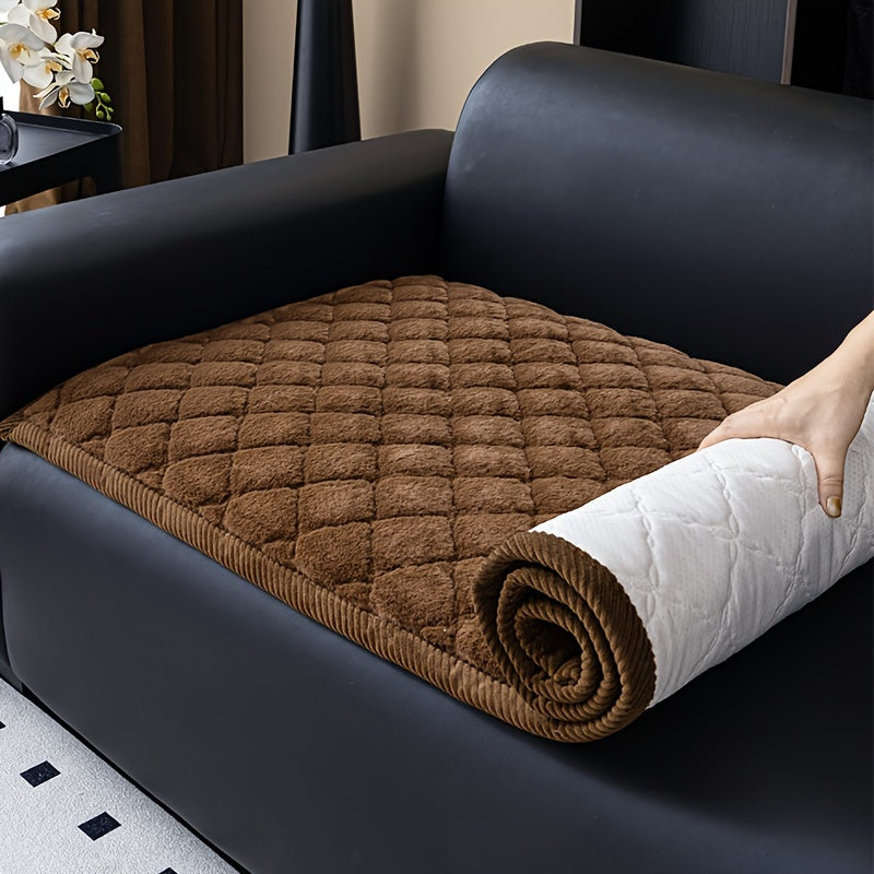 One Thickened Faux Rabbit Sofa Cover Or One Cushion Cover. Pet-Friendly, Machine Washable, Non-Slip, And Warm. Suitable for Bedrooms, Offices, Living Rooms, And Other Home Décor. Can Also Be Used As a Sofa Cushion