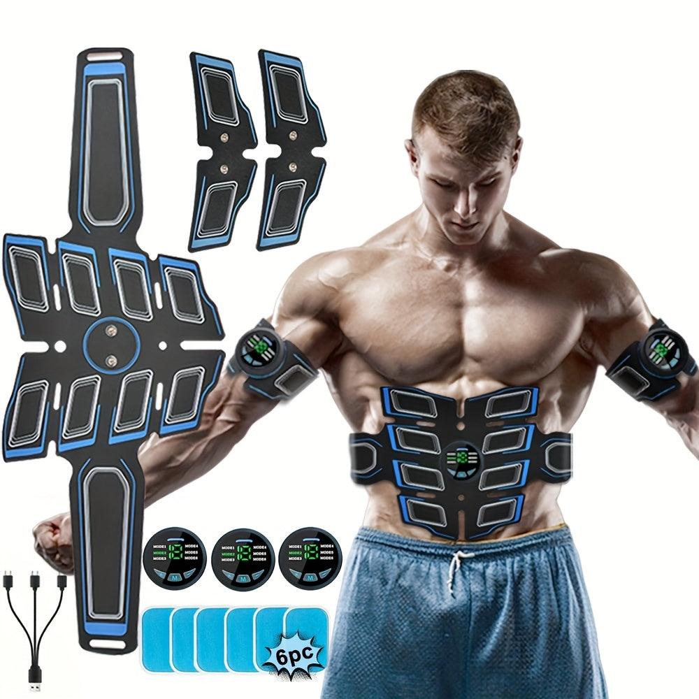 EMS Fitness Waist Belt, Portable Abdominal Muscle Massager, Training Sports Belt, Adjustable Mode And Intensity, Suitable for Abdomen/ Arms/ Legs, Etc., Portable Home Sports Relaxation Fitness Equipment, Easter And Other Festival Activity Gifts