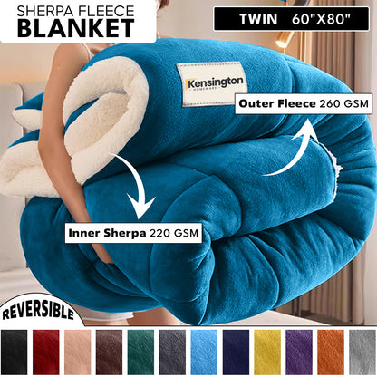 480GSM Heavy Sherpa Fleece Blanket – Double-Sided Warm Throw for Couch, Bed, Office and Travel, Reversible All Season Comfort, Room & Sofa Decoration, Holiday Gift, Sofa Blankets