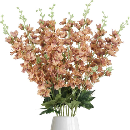 8pcs Dusty Blue Delphinium Artificial Flowers 33.5 Inch Faux Delphinium Stems Larkspur Flowers for Wedding Table Centerpieces Home Garden Decor