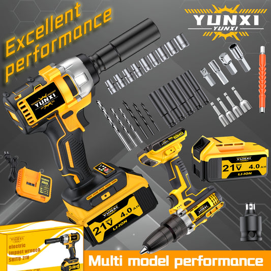 21V Cordless Drill Brushless Impact Wrench Multifunctional – Lithium Battery, Quick Charger, Variable Speed, Tighten Screws & Bolts, Compact Power Tool for Home, Car Repair & DIY – Multiple Battery & Bundle Configurations
