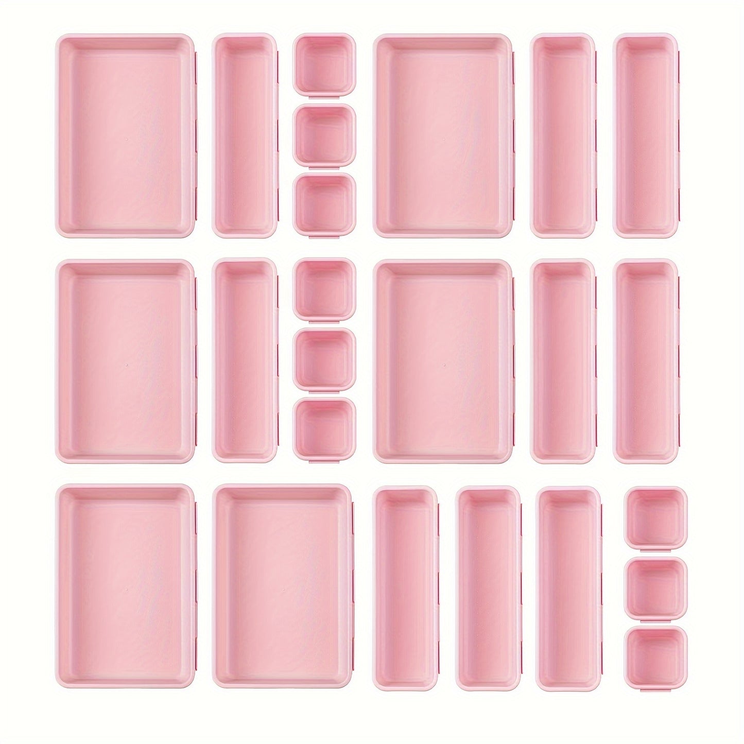 24pcs Drawer Organizer Plastic Drawer Storage Clothes Makeup Organizer Bathroom Drawer Organizer Desk Drawer Organizer, Desk & Drawer Organizer for Home Storage