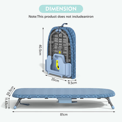 Portable Tabletop Ironing Board with Iron Holder & 2 Heat-Resistant Covers - Compact Ironing Board Suitable for Home Travel, Non-Slip Feet & Metal Frame - Ideal for Small Spaces, as a Gift for s,, (Iron Not Included)
