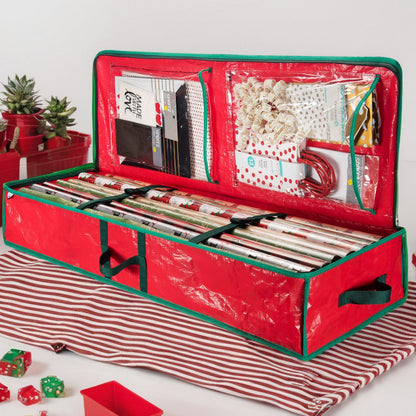 40-Inch Waterproof Holiday Storage Bag - Large Underbed Organizer with Zipper, Interior Pockets & Dustproof Cover for Christmas Decorations, Gift Wrap & Seasonal Items