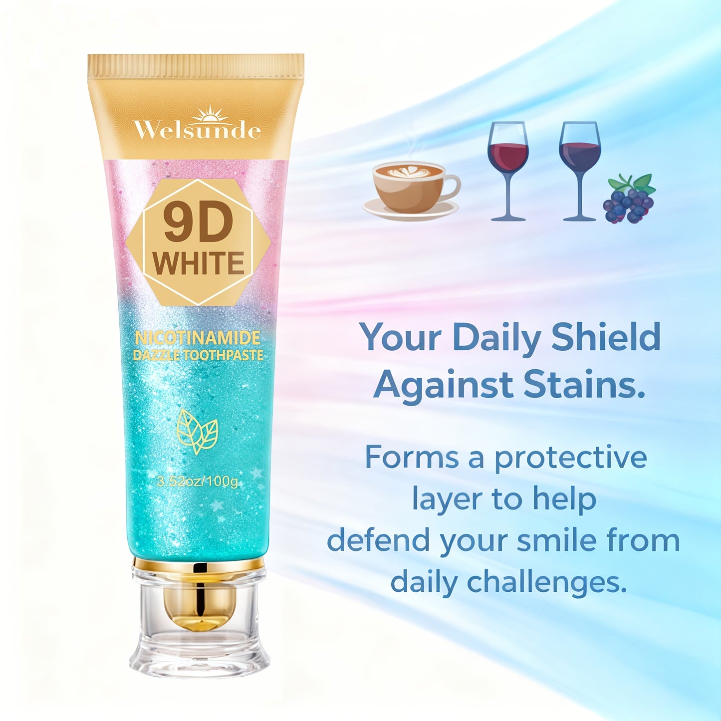 [Ideal Oral Hygiene Gift] 9D Niacinamide Toothpaste, -Removing, Refreshing Breath & Deep Cleansing, Protect Tooth Enamel, European Formula with Minty Fresh Breath, Gentle on Gums, Travel-Size, Ideal Oral Hygiene Gift for Women & Men, Suitable for Everyday