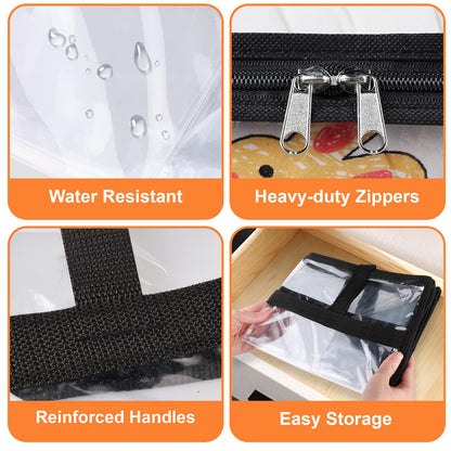 8 Pack Clear Clothes Storage Bags, Closet Organizers and Under Bed Storage Containers, Foldable Moving Bags with Zippers for Comforter, Blanket, Bedding, Duvet, PVC Packing Bags 15.85gal