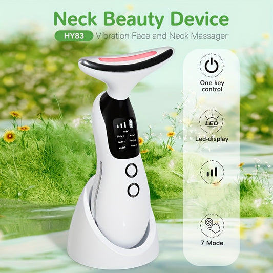 7-in-1 Neck Beauty Device with Base – Multi-Functional Skincare Tool, USB Rechargeable, Anti-Aging Neck Firming & Lifting, Mother's Day Gift for Women