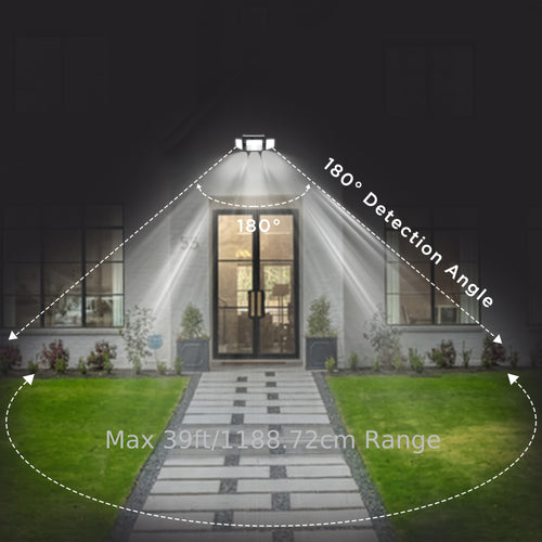 Solar Motion Sensor Light Outdoor – 3000LM 7000K 152 LED Flood Light with Dual Sensor, IP54 Waterproof, 270° Wide Angle & 3 Modes for Garden, Fence & Eaves (2 or 4 Pack)