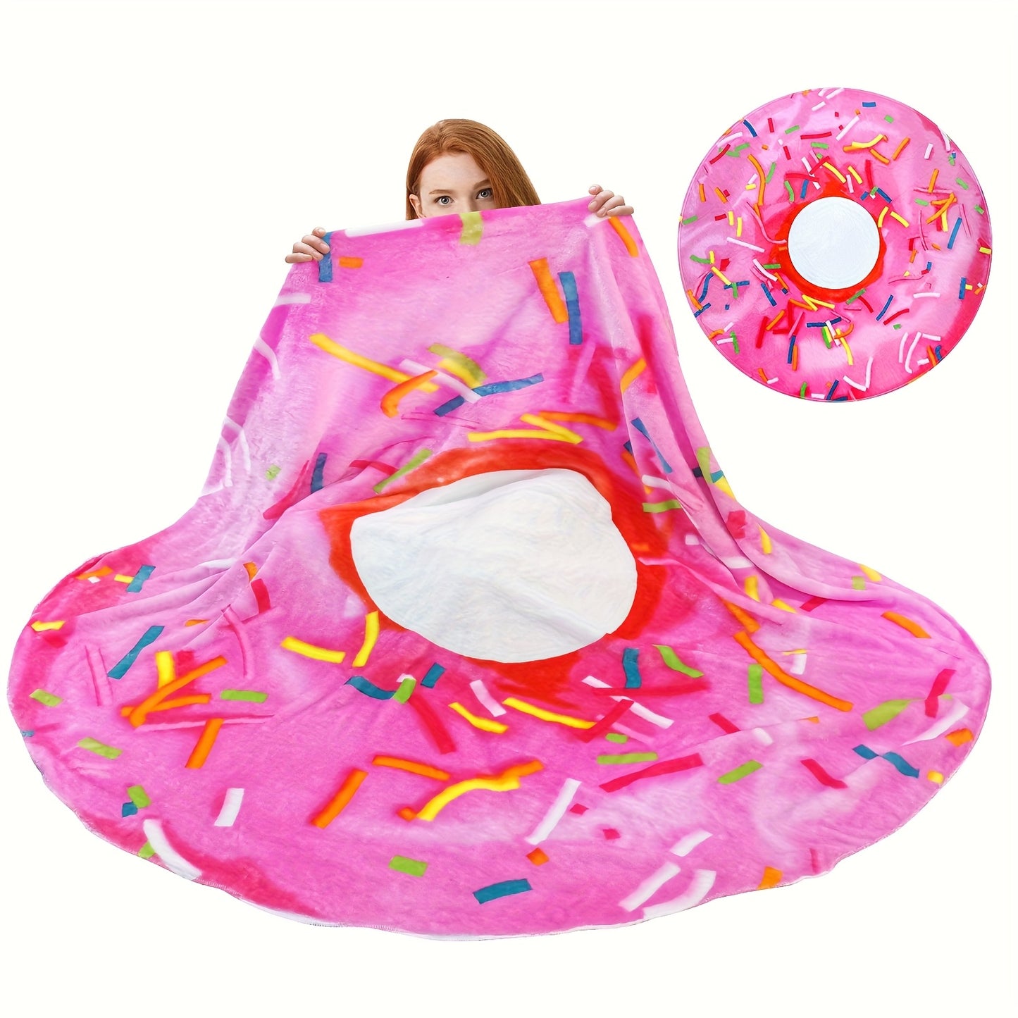 3 Styles Cozy And Stylish Flannel Throw Blanket with Realistic Food Print - Fun Burrito, Pizza, Donuts Design, Digital Print Foodie Throw, All-Season Lightweight Throw Blanket for Couch, Sofa, Office, Bed, Camping, And Travel