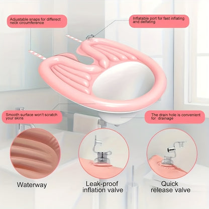 [Portable, Lightweight] 4pcs Inflatable Shampoo Basin, Mobile Portable Shampoo Basin With Air Pump And Drainage, Soft And Comfortable Lightweight Shampoo Basin, Suitable For The Elderly, Disabled, Pregnant Women, Injured, Bedridden, Can Be Folded For Stor