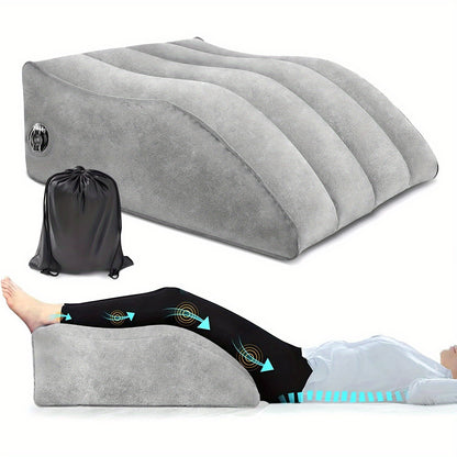 Inflatable Leg and Knee Support Cushion, Inflatable Leg Raise Pillow, for Swelling, Body Locator, Lightweight Wedge Pillow, for Sleep, Ergonomic Design, for Sleep, Leg Raise, for Bed, Travel, Camping(Gray)