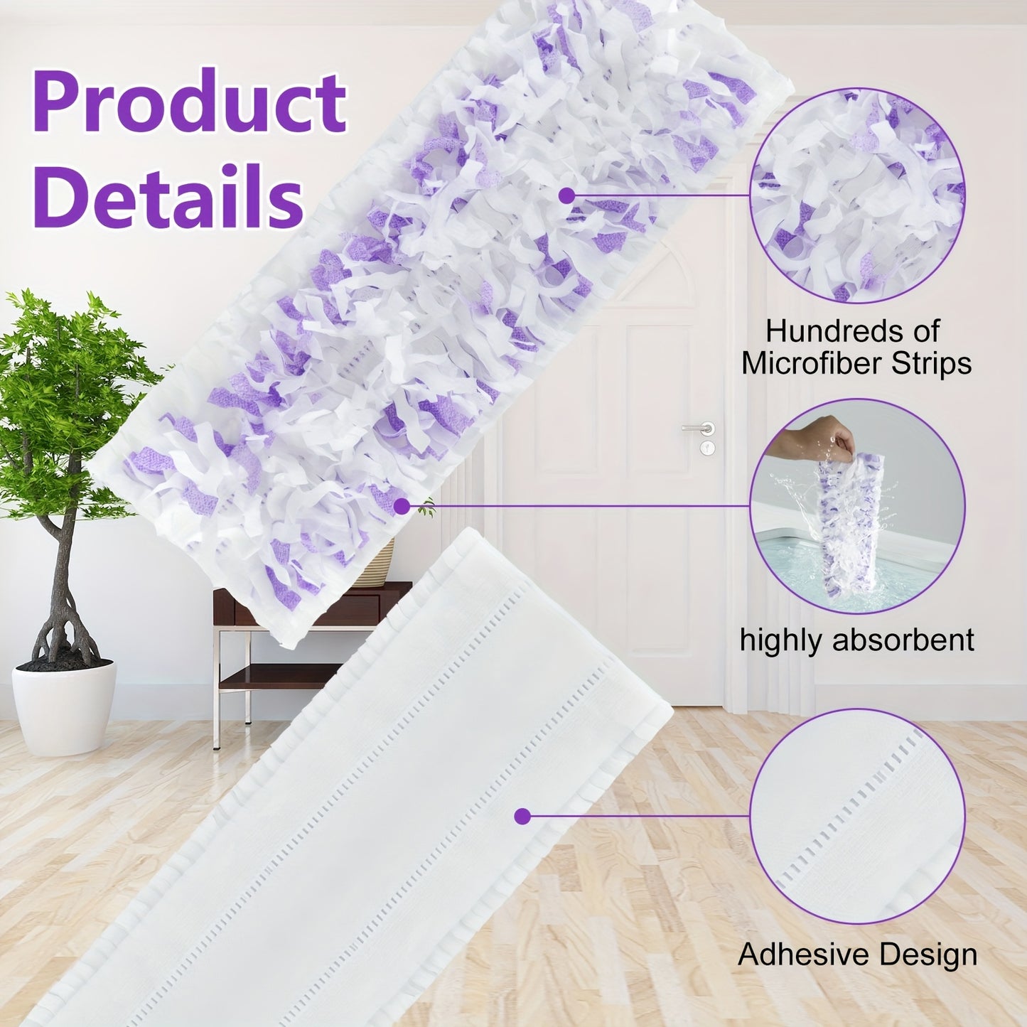 40pcs Disposable Power Mop Pads Replacement for Swifers Power Mop & Wood Mop, Power Mop Refill Pads Disposable for Multi-Surface Floor Cleaning, Thickened Super Absorbent Replacement Pads