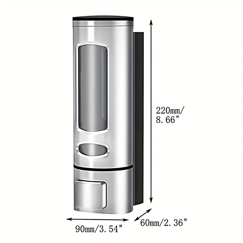 Wall-Mounted Large Capacity Soap Dispenser, 13, 53oz - Manual Press, No-Drill Installation, Plastic - Ideal for Shower Gel, Shampoo & Liquid Cosmetics - Home & Bathroom Organization|Modern Dispenser|Wallmounted Dispense