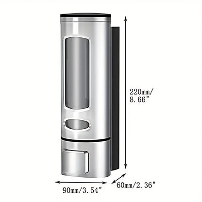 Wall-Mounted Large Capacity Soap Dispenser, 13, 53oz - Manual Press, No-Drill Installation, Plastic - Ideal for Shower Gel, Shampoo & Liquid Cosmetics - Home & Bathroom Organization|Modern Dispenser|Wallmounted Dispense