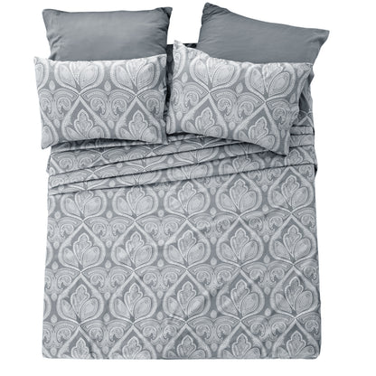 6/4 Piece Paisley Bed Sheet Set – Soft Brushed 100% polyester Wrinkle Free Sheets, Deep Pocket Fitted Sheet, Luxurious Printed Bed Sheets, All-Season Comfort