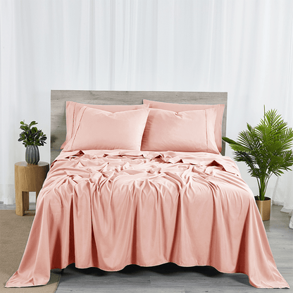Dan River Bamboo 2000 Thread Count 6-Piece Sheet Set with SnugGrip - Extra Wide Elastic Band on Fitted - Soft, 16 Inch Deep Pocket - Shrink & Wrinkle Resistant