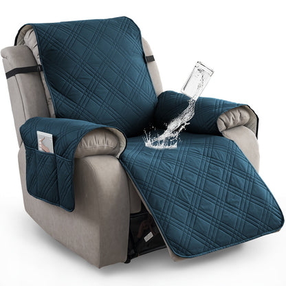 1pc 100% Waterproof Recliner Chair Cover, Non Slip Recliner Covers for Recliner Chair with Pocket, Pet Scratch-Resistant Sofa Slipcover, Washable Furniture Protector, Easy to Install for Living Room, Summer Home Decor, Father's Day Home Decorations