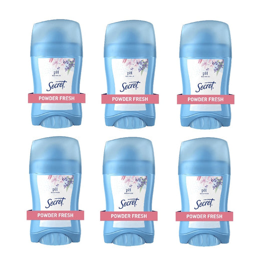 Secret Powder Fresh Antiperspirant Deodorant 1.7 oz – 6 Pack, 48H Odor & Sweat Protection, Invisible Solid, Soft Powder Scent, Dermatologist Tested, Daily Underarm Protection for Women