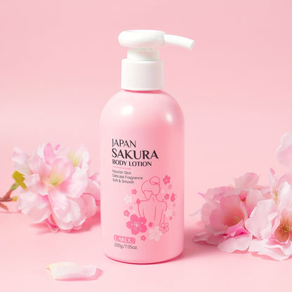 LAIKOU Sakura Radiant Body Lotion 7. 05oz - Hydrating & Cream for Dry, Cracked with Vitamin C & Shea Butter