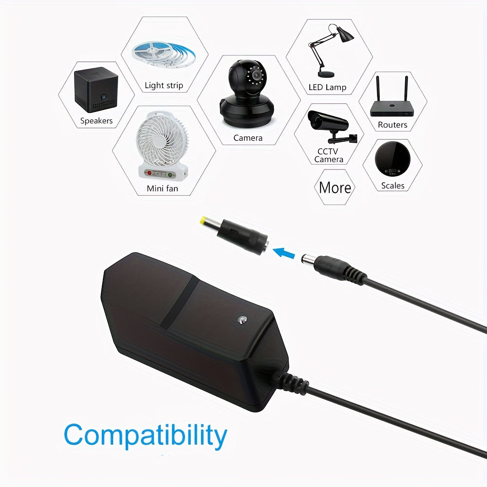 5V 2A Power Adapter Universal 9-in-1 with 8 Tips - AC/DC 5 Volt 10W Power Supply, Type-C, Micro-USB, 5.5x2.5mm & More, for Router, CCTV, LED Strip, TV Box, Smart Home Devices