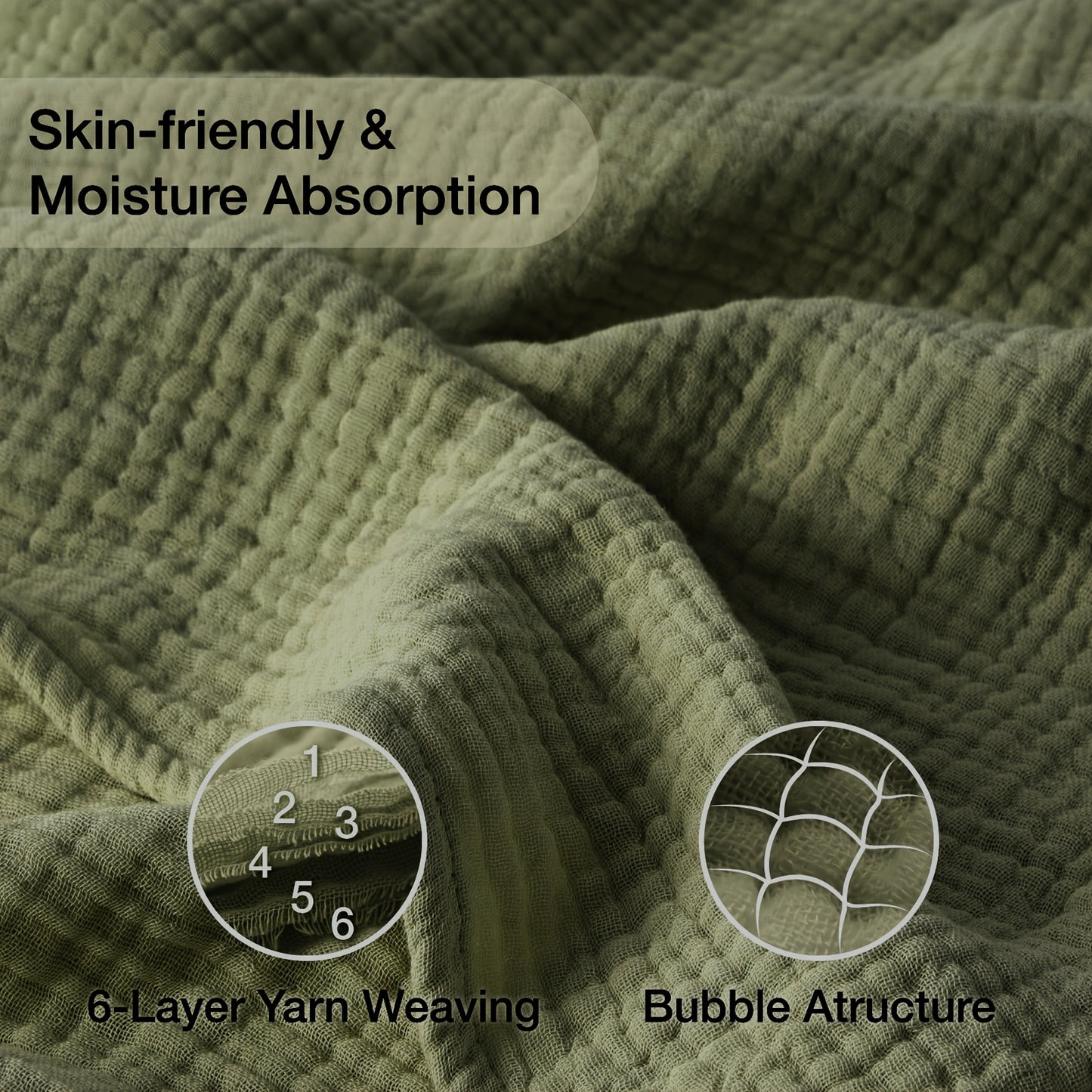 100% Cotton Muslin Blanket 6 Layers | Breathable & Lightweight, Soft Gauze, All-Season, Multipurpose, Perfect for Couch and Bed, Ideal Valentine'S Day and Holiday Gift, Machine Washable, Mixed Colors
