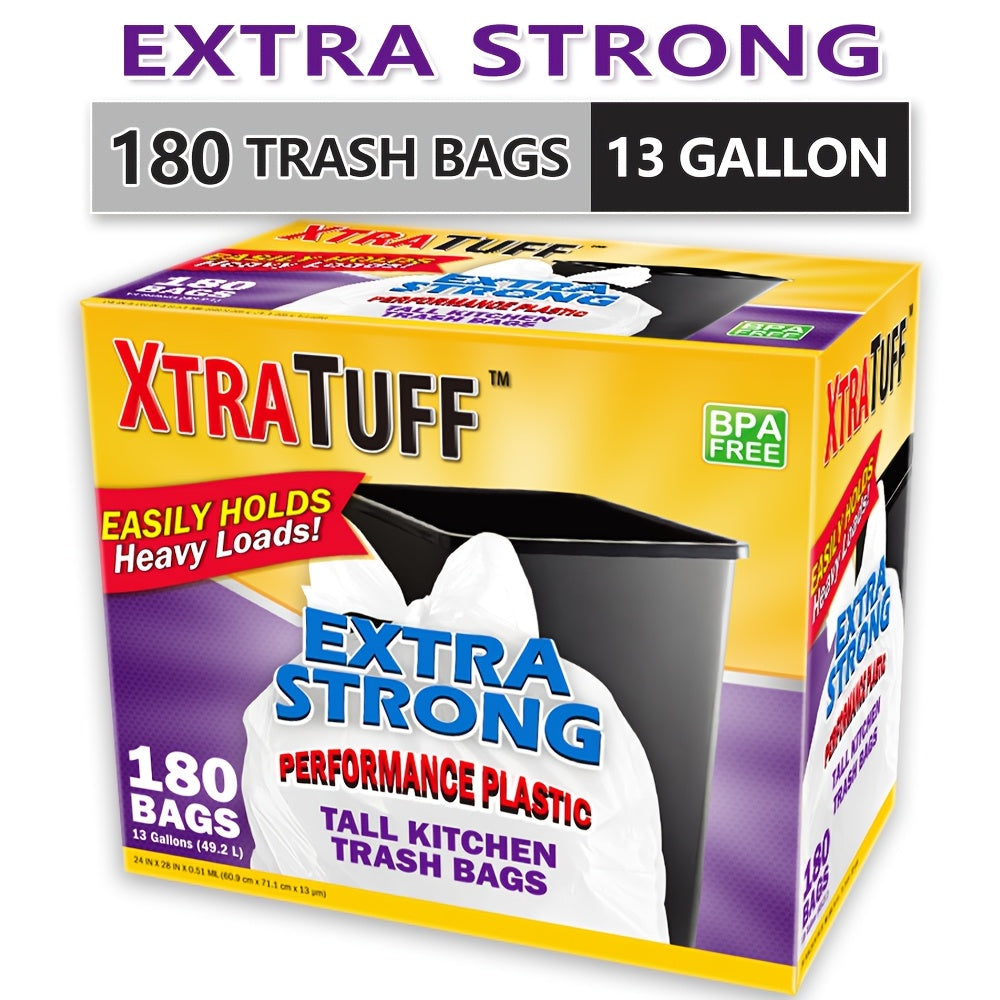 44/85/104/130/170/180/360 Bags 13 Gallon Boxed Expandable Heavy-Duty Plastic Multipurpose Disposable Garbage Bags-Super Strong, Leak-Resistant, And Odor-Proof for Bedroom, Kitchen, Living Room, Outdoor, Toilet Use Trash Bag - Convenient Sanitary