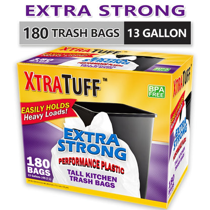 44/85/104/130/170/180/360 Bags 13 Gallon Boxed Expandable Heavy-Duty Plastic Multipurpose Disposable Garbage Bags-Super Strong, Leak-Resistant, And Odor-Proof for Bedroom, Kitchen, Living Room, Outdoor, Toilet Use Trash Bag - Convenient Sanitary
