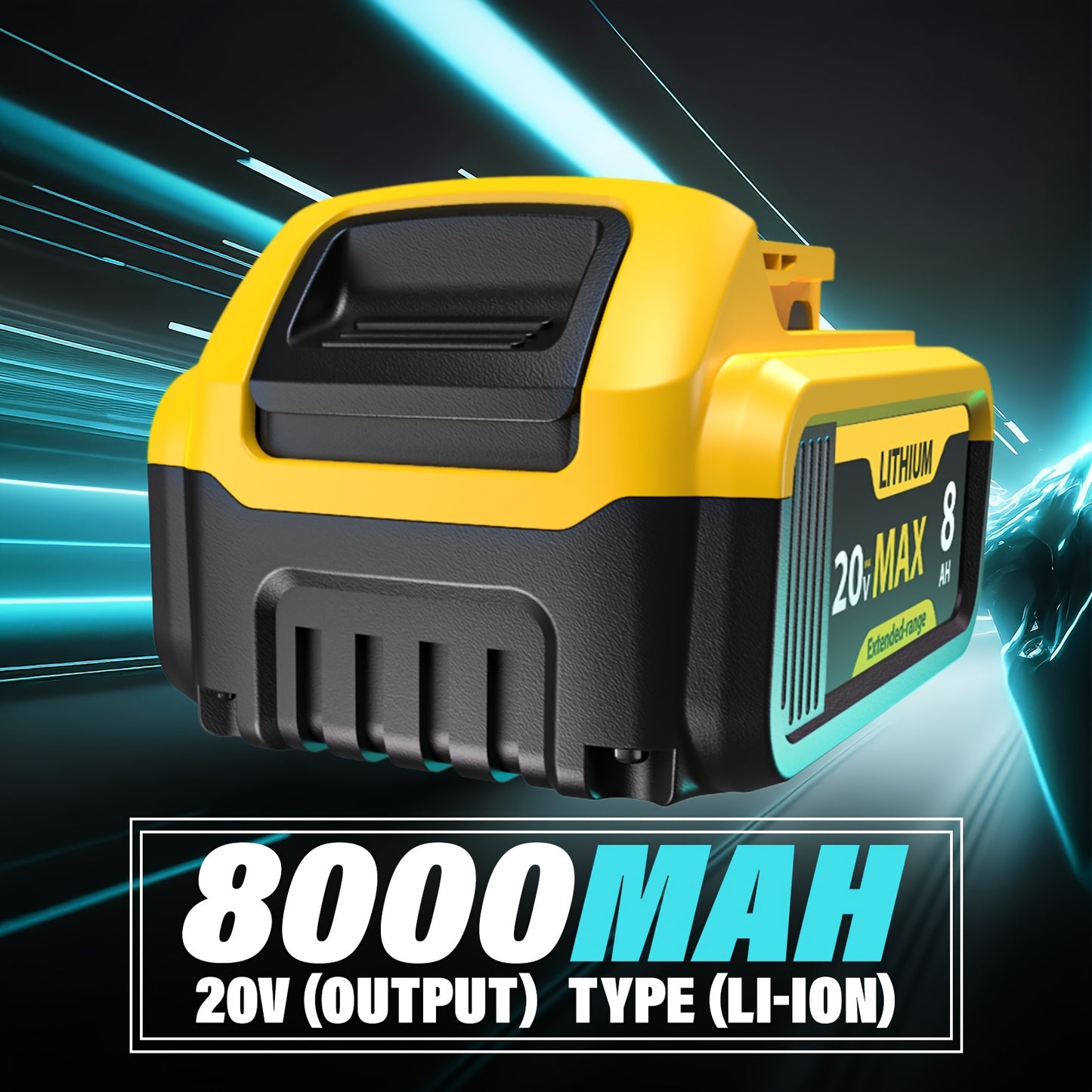 Dewalt 20V Max 8Ah Replacement Battery 3-LED Power Meter