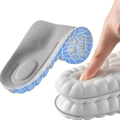 Memory Foam Insoles 3 Pairs - 4D High Elasticity Shoe Inserts for Men and Women, Breathable Comfort Insoles for Work, Sports, Walking, Standing All Day