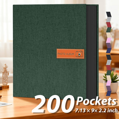 Photo Album 4x6 200 & 1000 Pockets with Label – Linen Hardcover Memory Book for Wedding, Baby, Travel, Anniversary, Birthday & Graduation Gifts