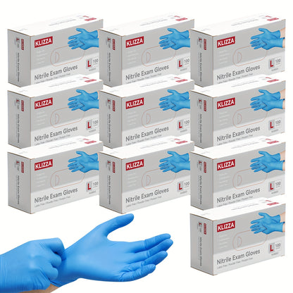 Blue Nitrile Gloves (1000pcs/10boxes) 6.5mil Thickened Disposable Latex-free, Powder-free, Special For Household Kitchen Cleaning, Food Handling, Hair Dyeing, Christmas Gifts