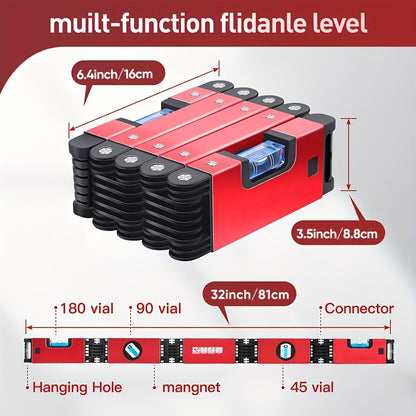 Multifunction Foldable Level Multi Angles Measurement Woodworking Tools Precise Leveling In Any Position Folding Post Level, Room Decor, Perfect Gift for Mother's Day & Father's Day, Thanksgiving & Christmas