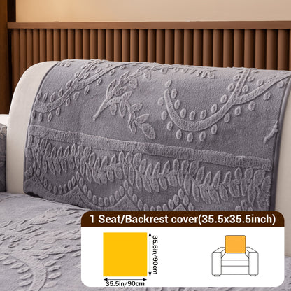 1pc Thickened Quilted Machine Washable Sofa Cushion, Faux Rabbit Fur Comfort Warm Non-slip Plush Sofa Cover, Breathable and Comfortable Pet-friendly for Bedroom, Office, Living Room, Suitable for 2/3/4-seater Sofa, Home Winter Decor, Christmas Gifts