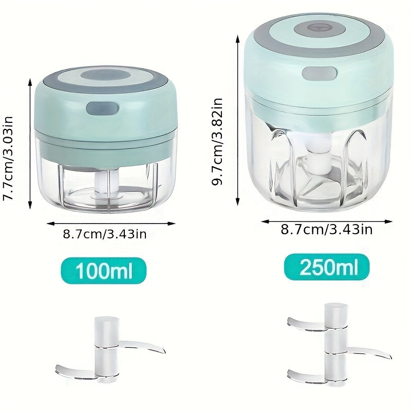 1pc Wireless Portable Electric Food Chopper, Mini Electric Garlic Crusher, Upgrade Your Kitchen with This Powerful Electric Garlic Chopper - 3.38/ 8.45oz USB Meat Grinder And Masher!