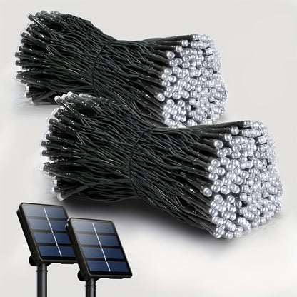 1/2pack 80ft Solar LED Christmas Lights, Independence Day Decorations Lights July 4th Decor LED String Fairy Lights Waterproof IP65 Outdoor LED Tree Lights With 8 Lighting Modes For Independence Day Xmas Wedding Party Garden Yard Decor Lumen 45lm