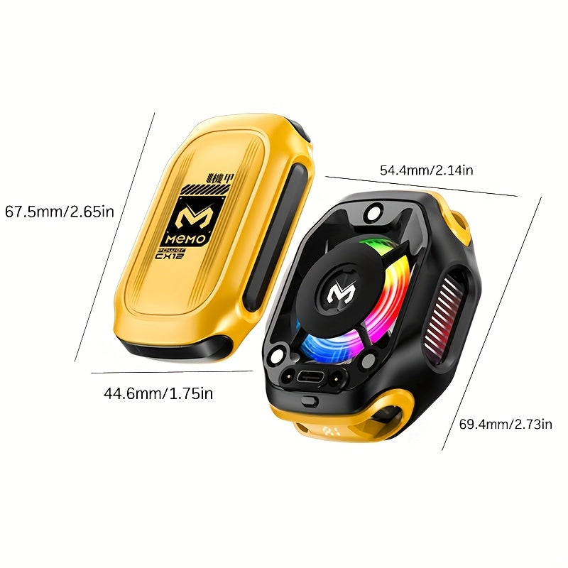 MEMO CX12 2025 New Mobile Phone Radiator, Magnetic Phone Cooler with Rechargeable Battery, Phone Cooling Fan with RGB LED Semiconductor Cooling, Phone Radiator with Temperature Display for Mobile Gaming, Tiktok Live Streaming