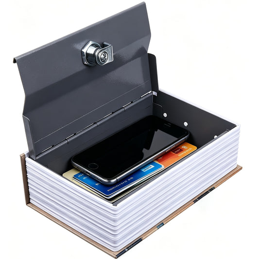 Hidden Book Safe Storage Box with Key Lock – Diversion Book Piggy Bank for Money Jewelry Secret Valuables Home Decor