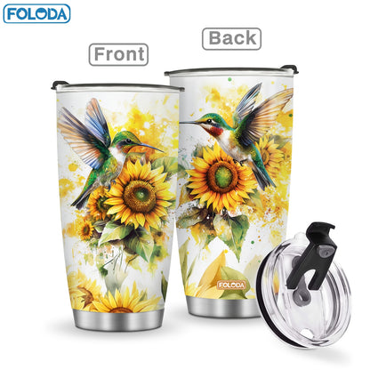 1pc, Hummingbird Flower Vacuum Insulated Travel Coffee Tumbler For Mother Grandma, Present For Mama Mom Sister Daughter, Birthday Valentines Day Gift For Her