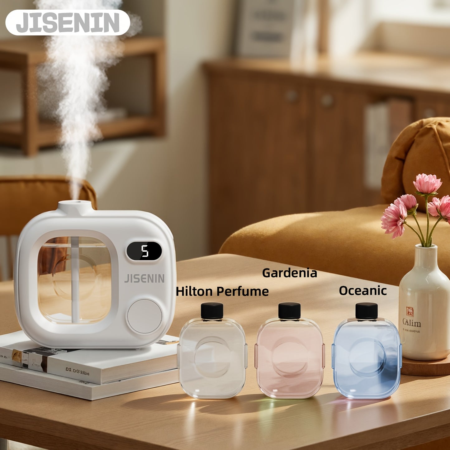 Aromatherapy Essential Oil Diffuser, Home Waterless Diffuser, Hanging Diffuser, 5 Spray Modes, 500mAh Rechargeable Battery, Smart Humidifier. Suitable for Desks, Bedroom Decor, Offices, Hotels, Kitchens, and Bathrooms. An Ideal Choice for Holiday