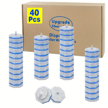 80/40 Count Toilet Wand Refills Without Handle, Toilet Bowl Cleaner Wand Refills Compatible with Cloroxx, Disposable Microfiber Brush Refills for Toilet Bowl Cleaning