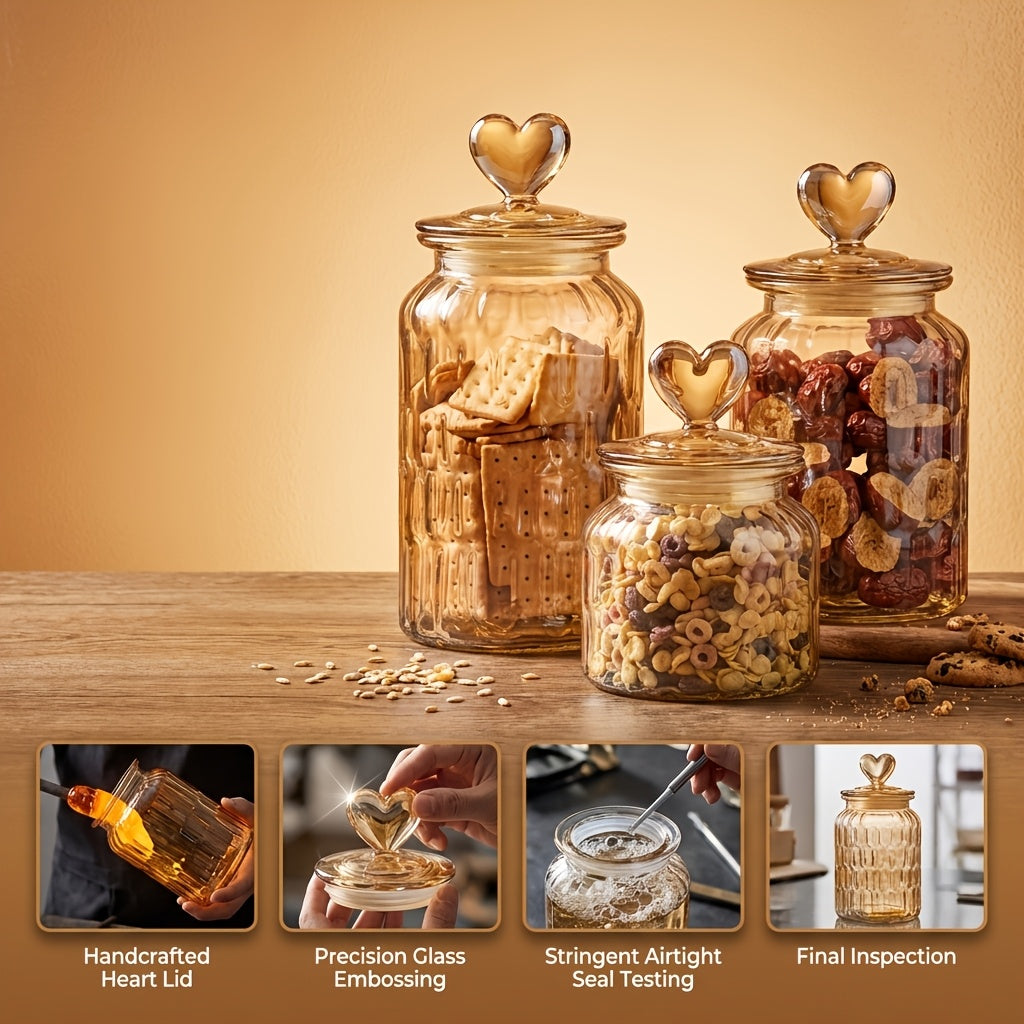 4SETS, 21.98oz-47.34oz, Glass Food Storage Jars with Airtight Clamp LIDS, Airtight Glass Jars, Clear Storage Containers, Suitable for Sugar, Flour, Grains, Coffee, Spices, Cereal, Coffee, Cookies, The First Choice for Cute Christmas Gifts